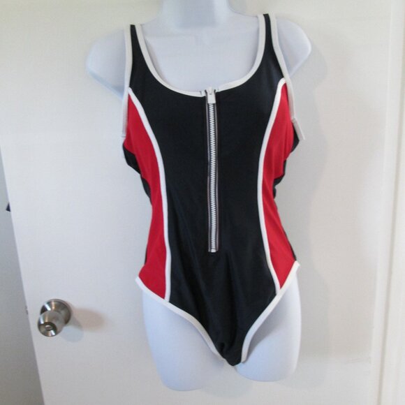 Tommy Hilfiger Seamed One-Piece Zip-Up Swimsuit NWT Sz XL - Picture 6 of 12